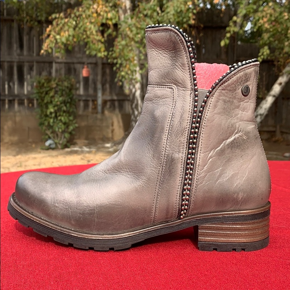 Jafa 497 Burlap Slip On Ankle Boots Size 38 - Picture 3 of 10